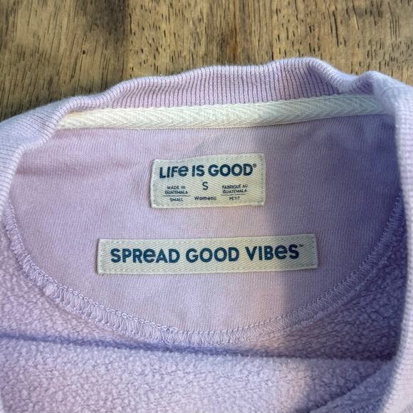 Life Is Good Women’s Simply True Embroidered Pullover Sweatshirt Purple Sz Small - Picture 7 of 10
